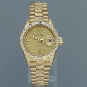 Ladies Rolex 26mm Diamond Datejust President Band Watch With BOX